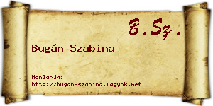 Bugán Szabina névjegykártya