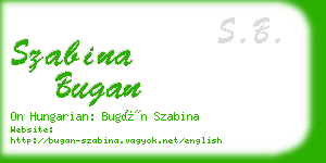 szabina bugan business card